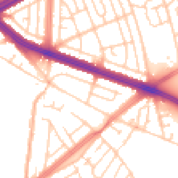 Daytime road noise heatmap for L4 8TD