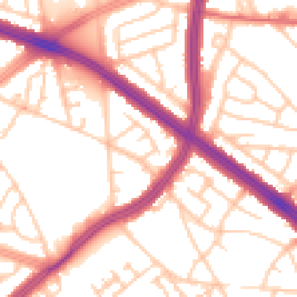 Daytime road noise heatmap for L4 8TR