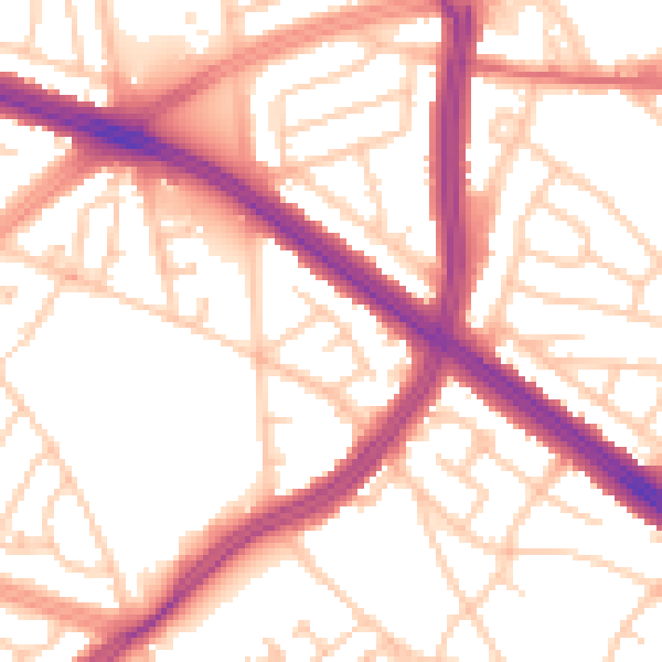 Daytime road noise heatmap for L4 8TW
