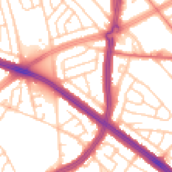 Daytime road noise heatmap for L4 8UJ