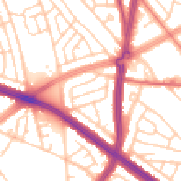 Daytime road noise heatmap for L4 8UN