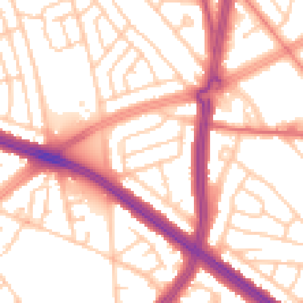 Daytime road noise heatmap for L4 8UW