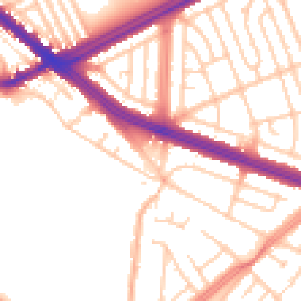 Daytime road noise heatmap for L4 8UY