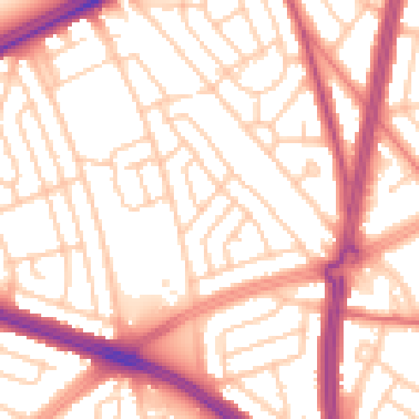 Daytime road noise heatmap for L4 9RD