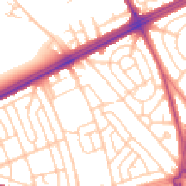 Daytime road noise heatmap for L4 9RJ