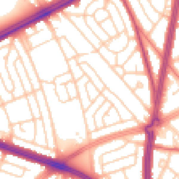 Daytime road noise heatmap for L4 9RR