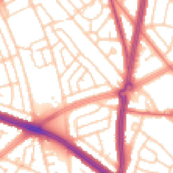 Daytime road noise heatmap for L4 9RS