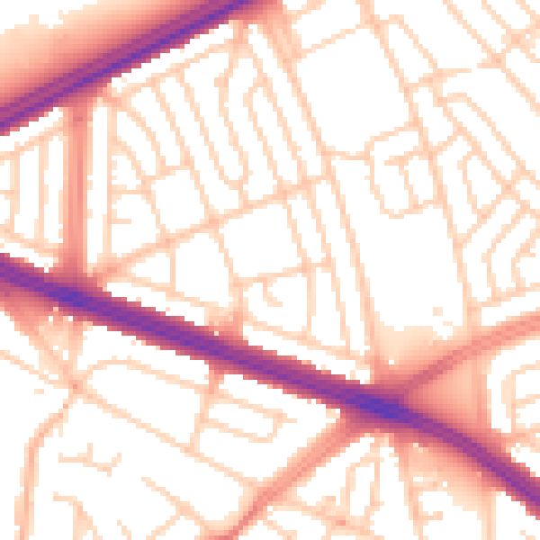 Daytime road noise heatmap for L4 9TA