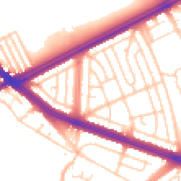 Daytime road noise heatmap for L4 9UG