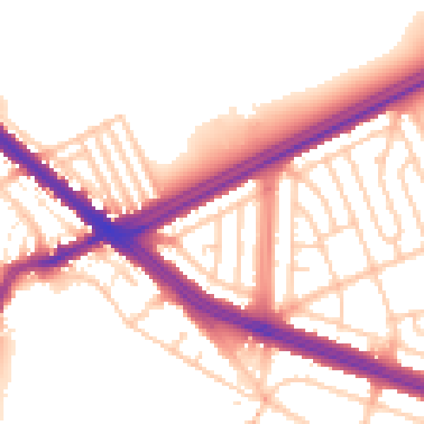 Daytime road noise heatmap for L4 9UJ