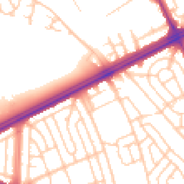 Daytime road noise heatmap for L4 9UY