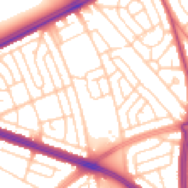 Daytime road noise heatmap for L4 9XT