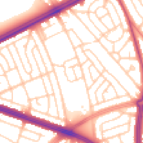 Daytime road noise heatmap for L4 9XY