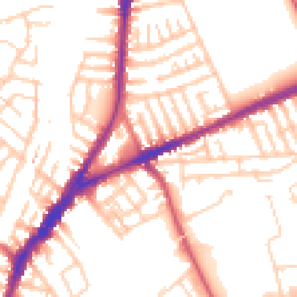 Daytime road noise heatmap for L9 0EA