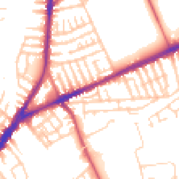 Daytime road noise heatmap for L9 0EL