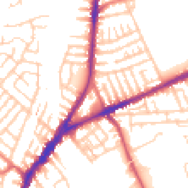 Daytime road noise heatmap for L9 0EU