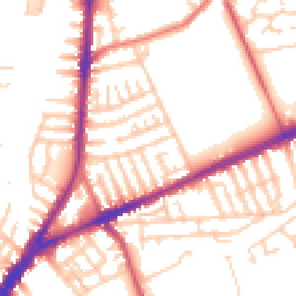 Daytime road noise heatmap for L9 0EY