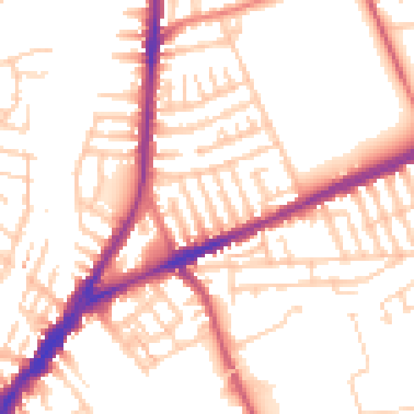 Daytime road noise heatmap for L9 0HG