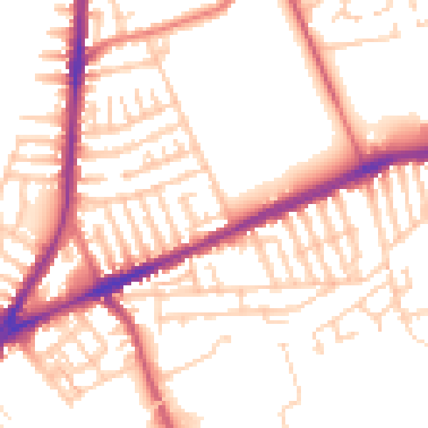 Daytime road noise heatmap for L9 0HN