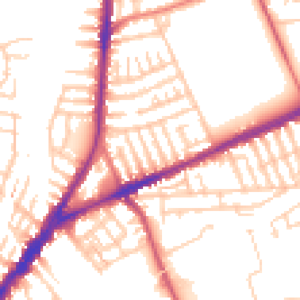 Daytime road noise heatmap for L9 0HQ