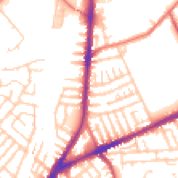 Daytime road noise heatmap for L9 0HY