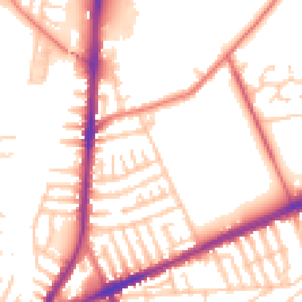 Daytime road noise heatmap for L9 0JJ
