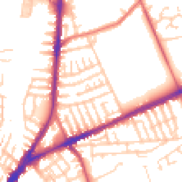 Daytime road noise heatmap for L9 0JN