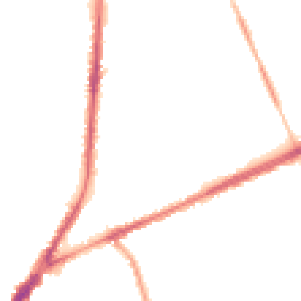 Night-time road noise heatmap for L9 0JN