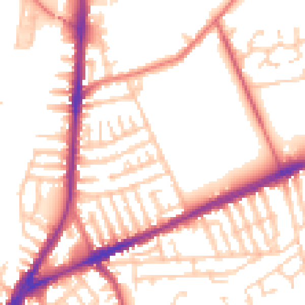 Daytime road noise heatmap for L9 0JP