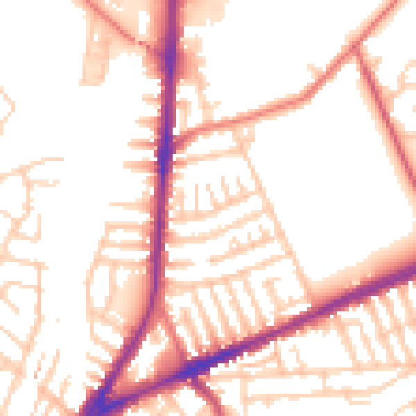Daytime road noise heatmap for L9 0JR