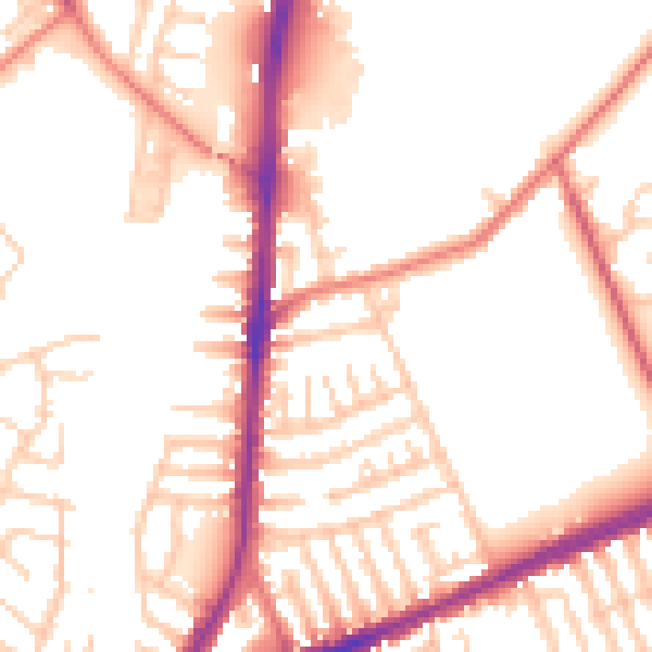 Daytime road noise heatmap for L9 0JY