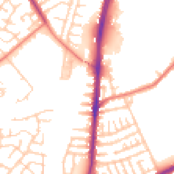Daytime road noise heatmap for L9 0LN