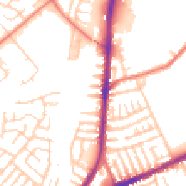 Daytime road noise heatmap for L9 0LR