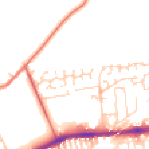 Daytime road noise heatmap for L9 0NB