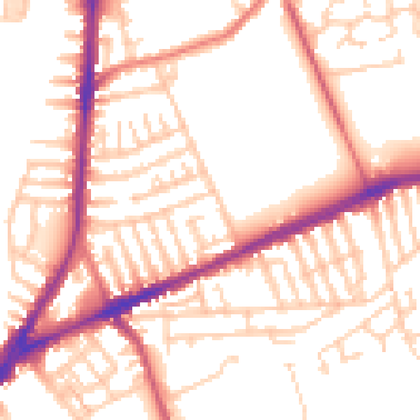 Daytime road noise heatmap for L9 0NG