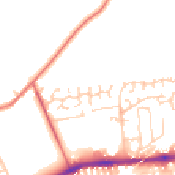Daytime road noise heatmap for L9 0NL