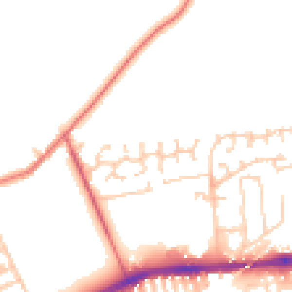 Daytime road noise heatmap for L9 0NY