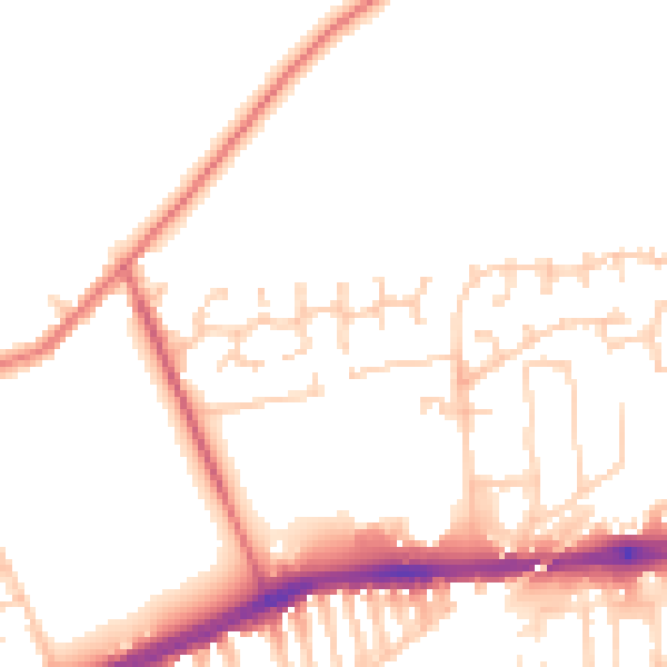 Daytime road noise heatmap for L9 0NZ