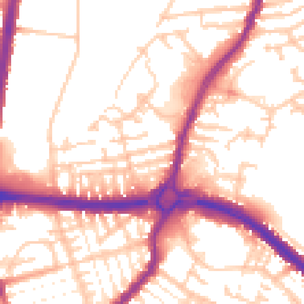 Daytime road noise heatmap for L9 1BG