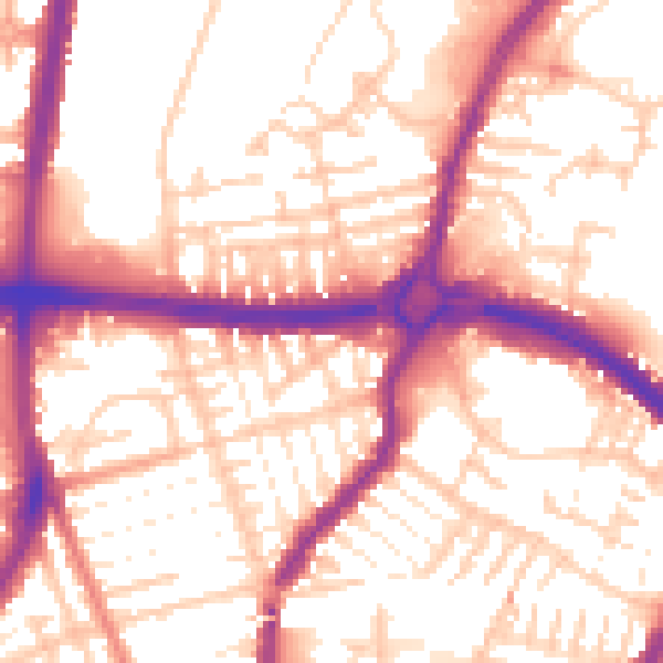 Daytime road noise heatmap for L9 1DY