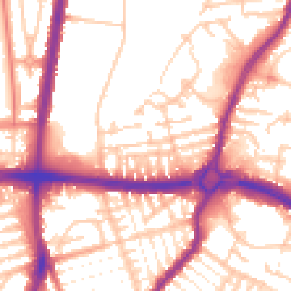 Daytime road noise heatmap for L9 1EN