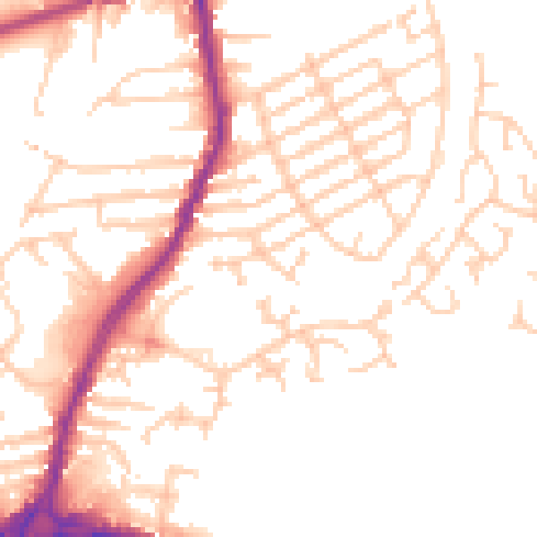 Daytime road noise heatmap for L9 2BA