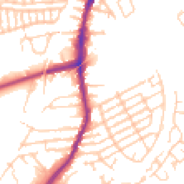 Daytime road noise heatmap for L9 2BE