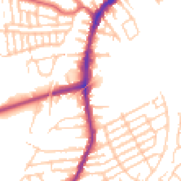 Daytime road noise heatmap for L9 2BX