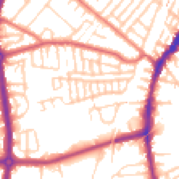 Daytime road noise heatmap for L9 3AB