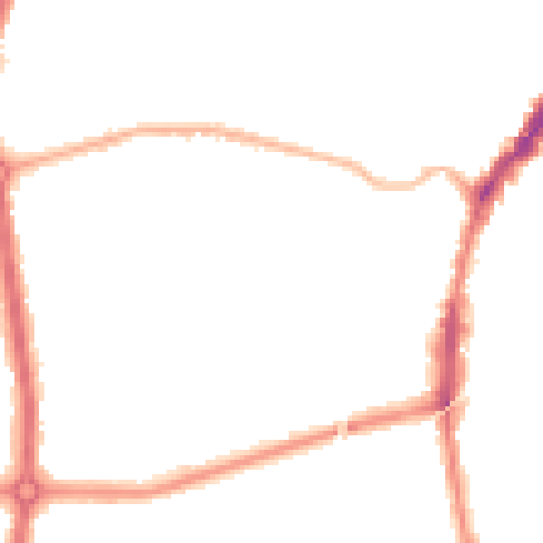 Night-time road noise heatmap for L9 3AB