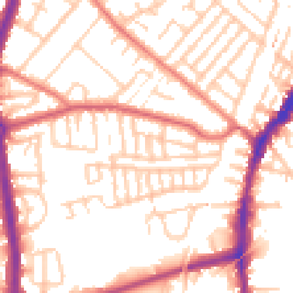 Daytime road noise heatmap for L9 3AU