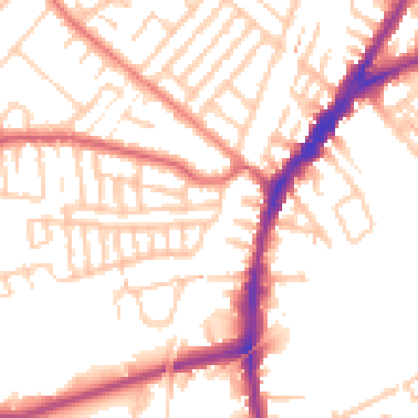 Daytime road noise heatmap for L9 3AX