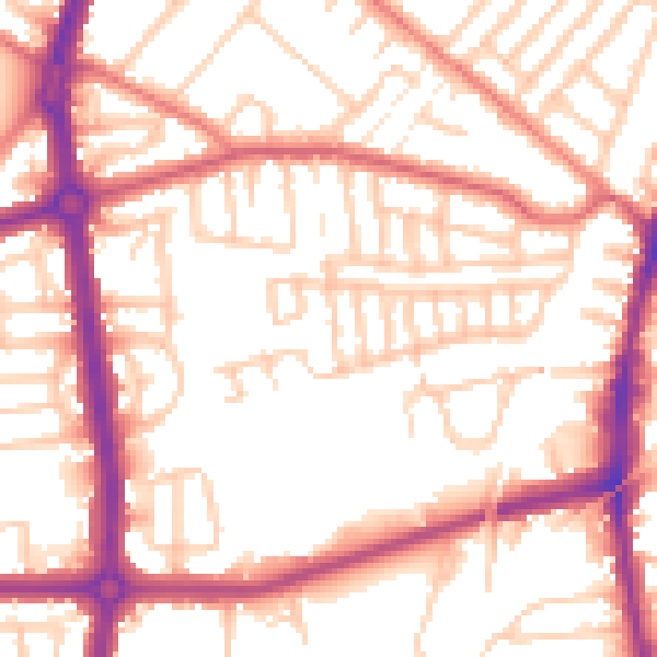 Daytime road noise heatmap for L9 3BJ