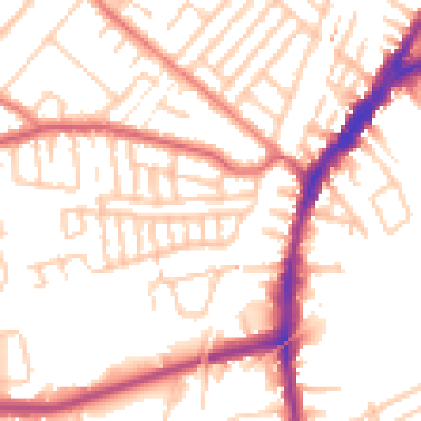 Daytime road noise heatmap for L9 3BQ